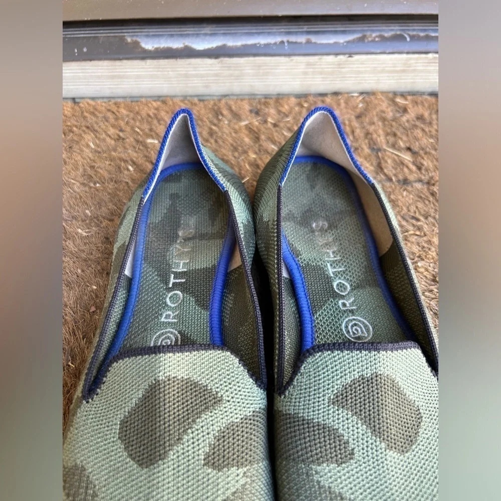 Rothy's The Loafer Olive Green Camo Print Women's Size 10 Flats Ballet Flats